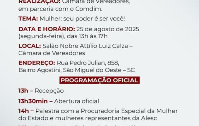 São Miguel realiza 1º Fórum da Procuradoria da Mulher com palestras