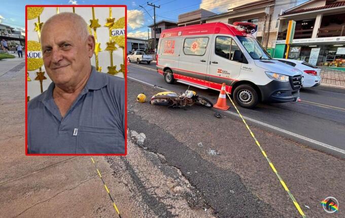Idoso de 67 anos morre após acidente entre carro e moto no centro de Descanso
