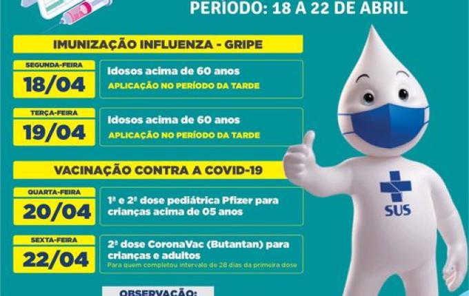 Itapiranga divulga cronograma de vacinação da gripe e Covid para a semana