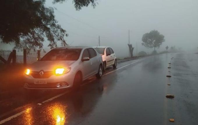 Colisão traseira é registrada na SC 386, em Iporã do Oeste