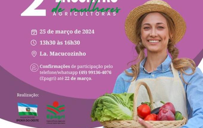 2º Encontro de Mulheres Agricultoras será dia 25 em Iporã do Oeste