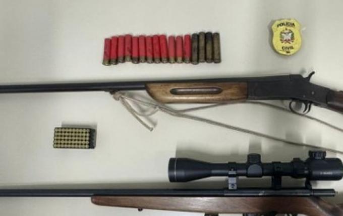 Idoso é preso por caça ilegal e posse irregular de armas em Campo Erê