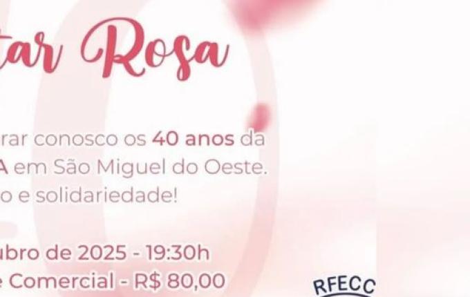 Rede Feminina de SMO comemora 40 anos com Jantar Rosa nesta quinta