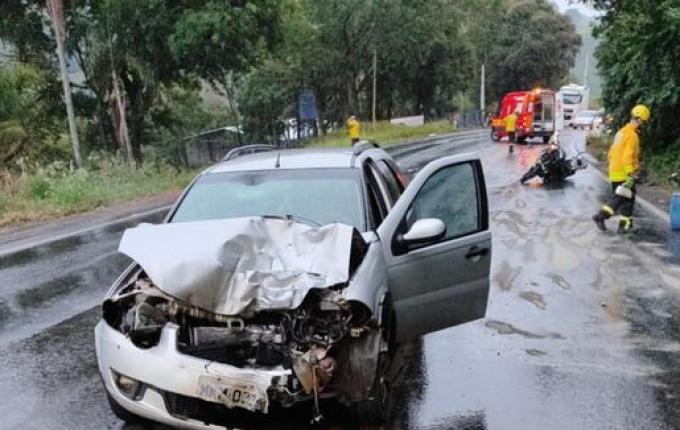 Motociclista morre em colisão frontal na SC-157, em Cordilheira Alta