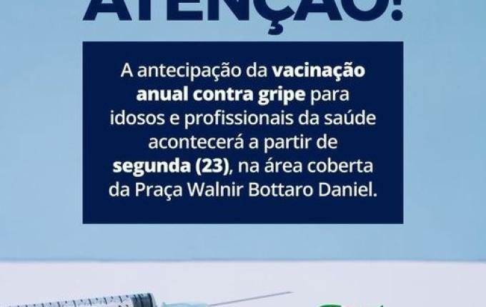 Vacinação contra gripe será antecipada para profissionais da saúde