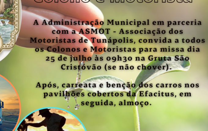 Tunápolis prepara programação alusiva ao Dia do Colono e Motorista