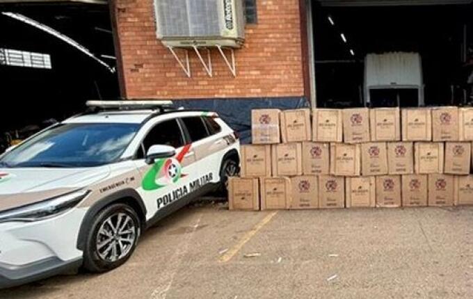 Fiscalização conjunta apreende 15 mil maços de cigarros contrabandeados em Pinhalzinho