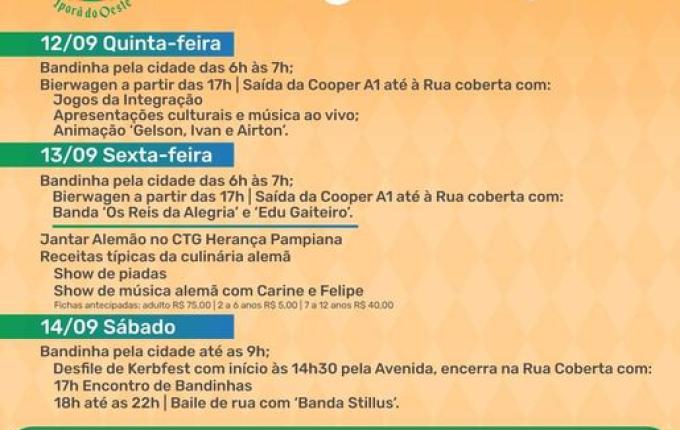Kerbfest inicia nesta quinta feira em Iporã do Oeste