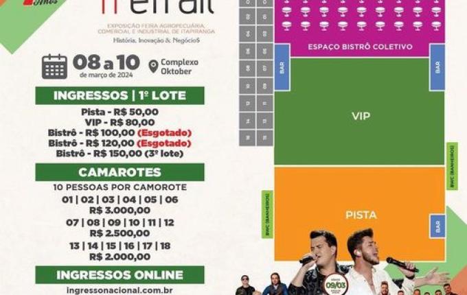 Itapiranga registra grande procura por ingresso em show da Efrait