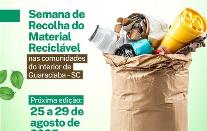 Guaraciaba organiza novo cronograma de coleta reciclável no interior