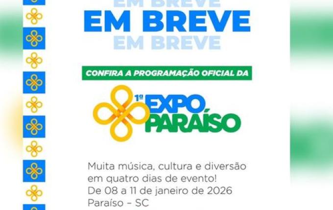 Paraíso anuncia shows da 1ª Expo Paraíso, que será realizada em janeiro
