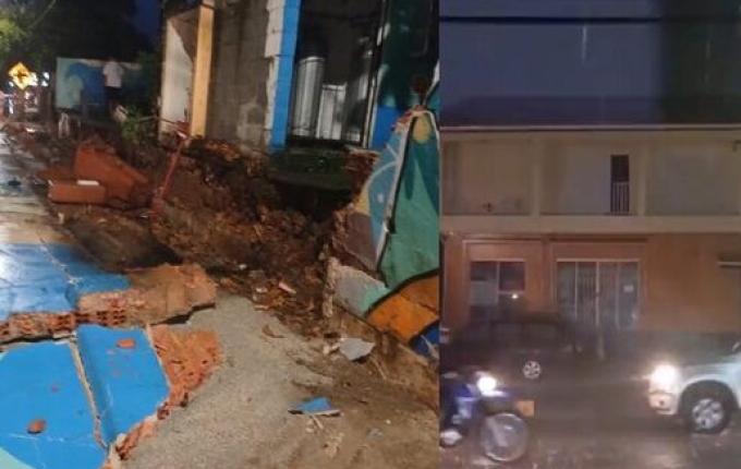 Chuvas derrubam muro de escola, deixam ruas alagadas e moradores sem luz em Florianópolis