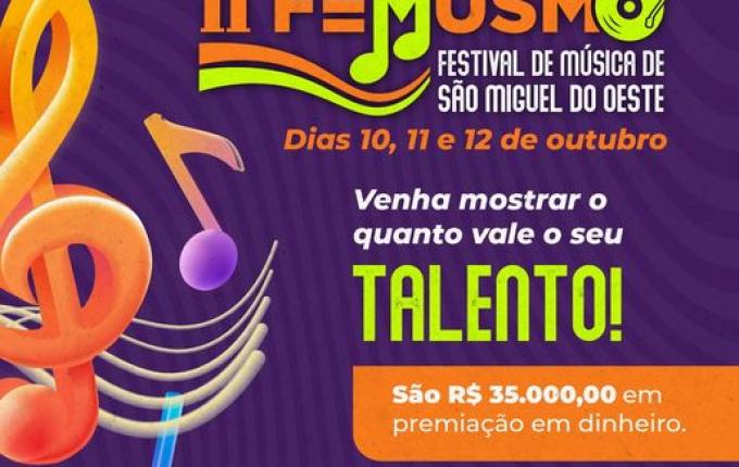 Festival de Música de São Miguel do Oeste lança segunda edição com inscrições em setembro