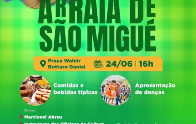 Arraiá de São Migué é neste sábado na praça central