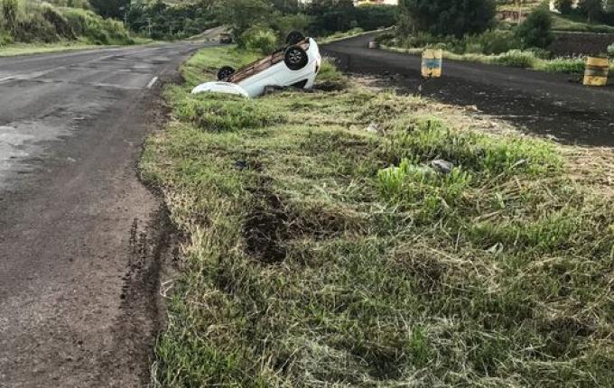 VÍDEO: Capotamento é registrado na BR-163 em São Miguel do Oeste