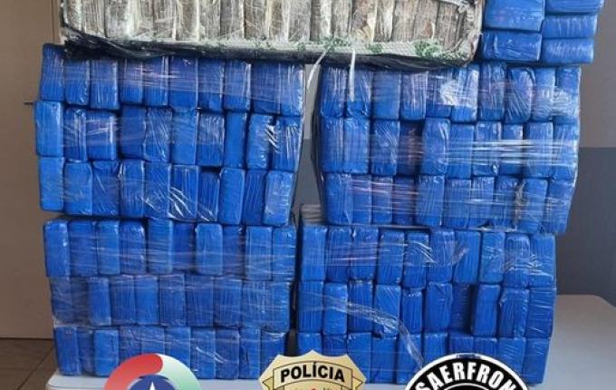 Ação conjunta resulta na apreensão de 130 kg de drogas no Oeste