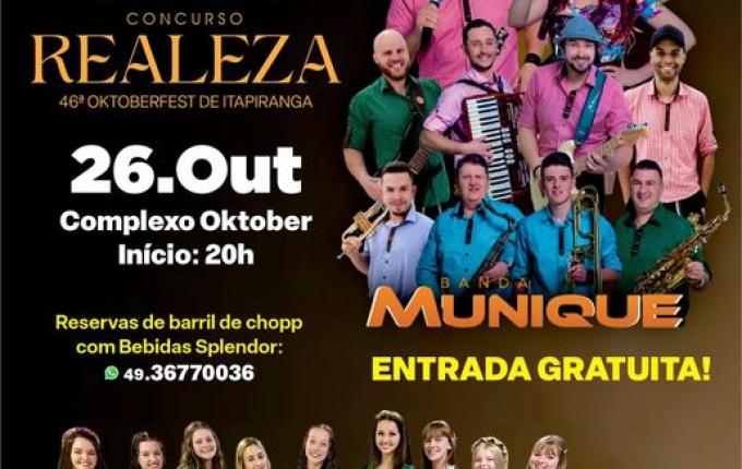 Baile de escolha das soberanas da 46ª Oktoberfest ocorre neste sábado