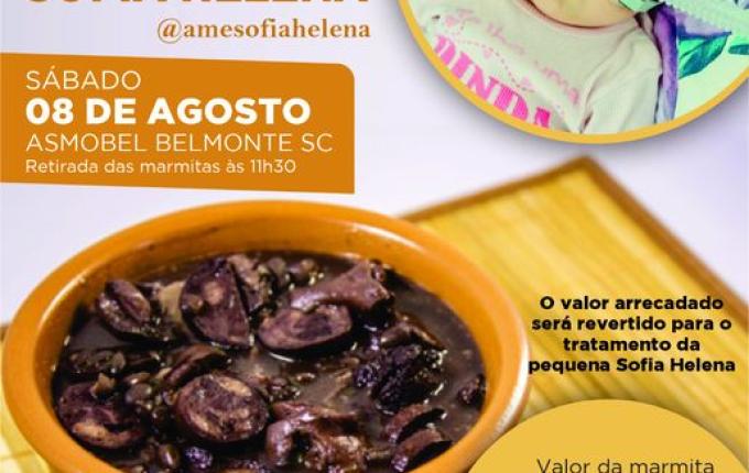 Grupo de amigos de Belmonte promove feijoada beneficente em prol da Sofia Helena