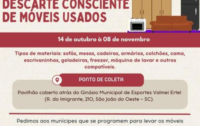 SJO inicia nova campanha de Descarte Consciente de Móveis Usados
