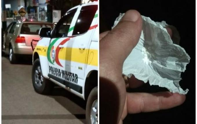 Motorista é flagrado com drogas em abordagem da PMR no centro de Iporã do Oeste