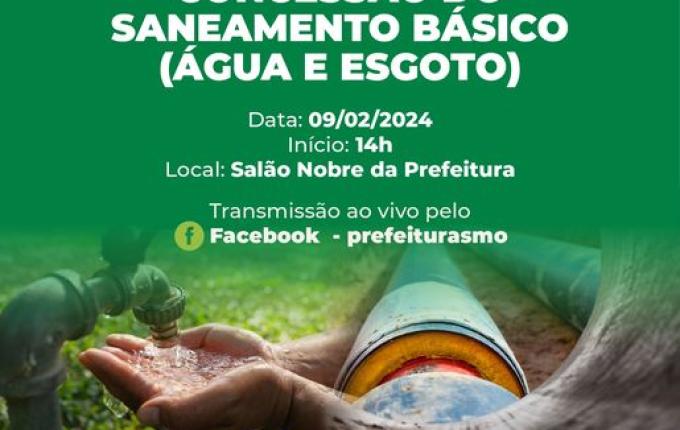 SMO abre consulta e marca audiência pública sobre o saneamento