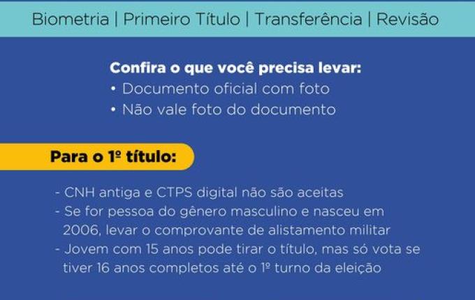 Justiça Eleitoral leva atendimento a Paraíso nos dias 19 e 20 de agosto