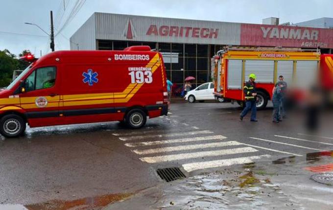 Atropelamento no centro deixa homem ferido em São Miguel do Oeste