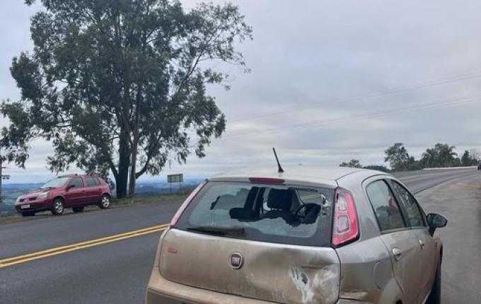 Motociclista fica ferido em colisão com carro na BR 158, em Cunha Porã