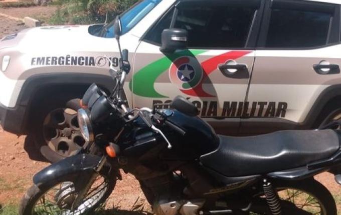 PM recupera motocicleta com registro de furto em Iporã do Oeste
