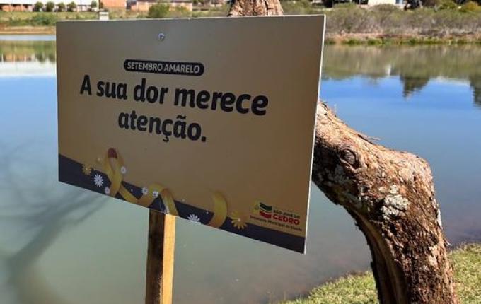 São José do Cedro espalha mensagens de esperança no Lago Municipal em campanha do Setembro Amarelo