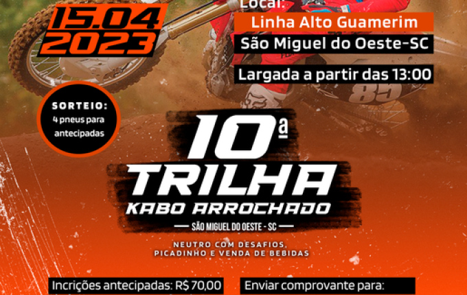 10ª Trilha Kabo Arrochado acontece sábado em São Miguel do Oeste