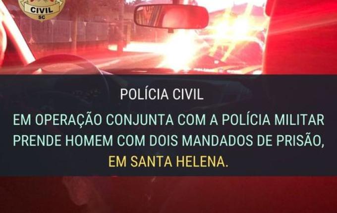 Polícia Civil e Militar prendem homem com dois mandados de prisão