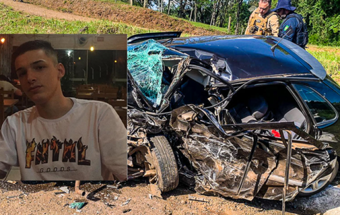 Jovem de 18 anos morre após colisão frontal na BR-282 entre SMOeste e Paraíso