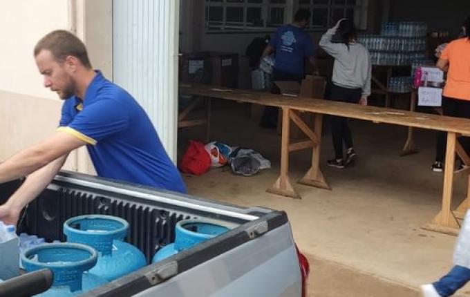 Prefeitura e Lions Clube de São José do Cedro realizam arrecadação de donativos