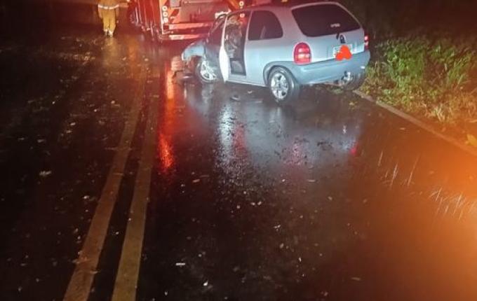 Jovem sofre ferimentos em colisão na SC-386, em Mondai