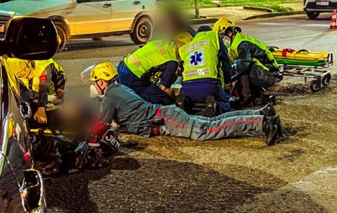 Acidente deixa casal ferido na Willy Barth em São Miguel do Oeste