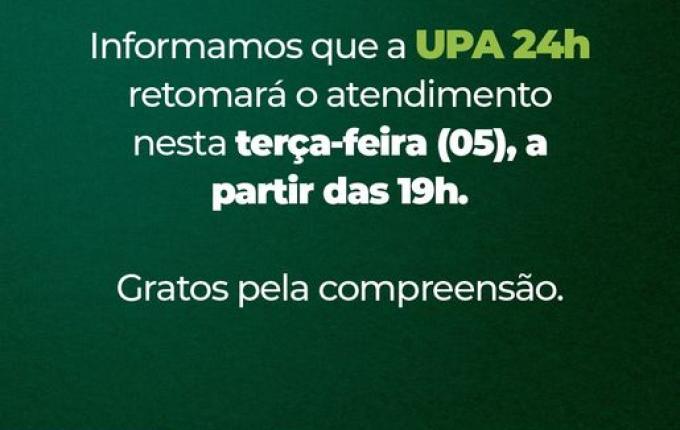 UPA de SMO reabre nesta terça após rompimento de caixa d'água