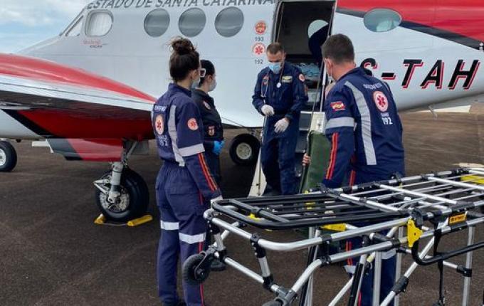 Paciente de Itapiranga vítima de queimadura é transferido para Hospital de Lages