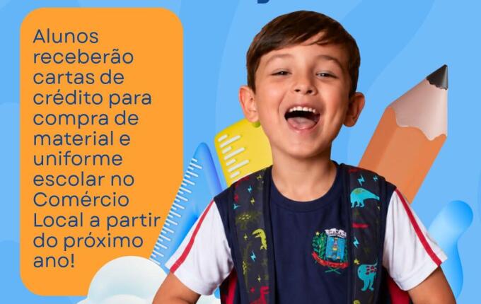 Guaraciaba vai distribuir créditos para compra de materiais escolares e uniformes em 2027