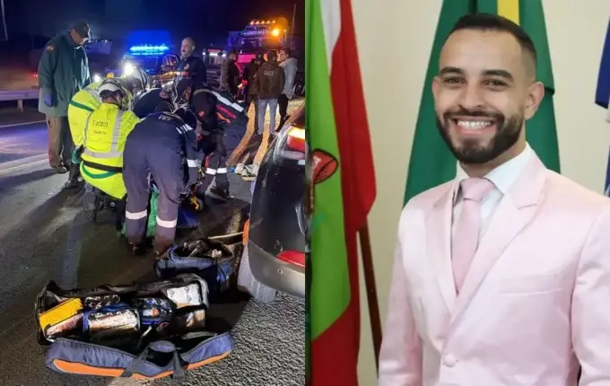 Vice-prefeito de Lages bateu BMW em caminhão ao tentar fugir de prisão em SC, diz Gaeco