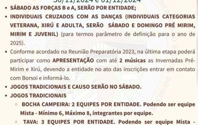 CTG Porteira Aberta organiza 4ª etapa do Festival Regional da Cultura Gaúcha em SMOeste