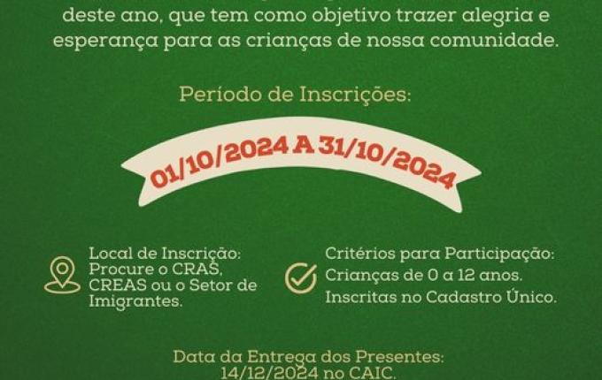 São Miguel do Oeste abre inscrições para o Natal Solidário