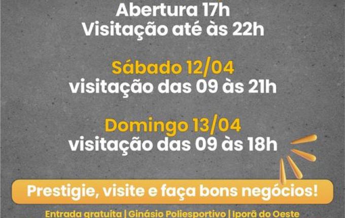 4ª Expo Construir começa nesta sexta e segue até domingo em Iporã do Oeste