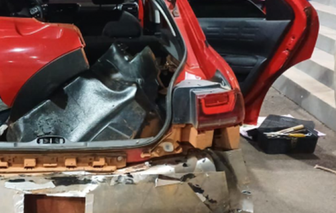 PRF apreende 198 kg de maconha escondidos em carro na BR-163