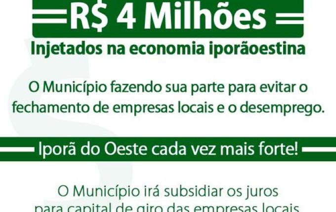 Iporã do Oeste institui programa para auxiliar na recuperação financeira de empresas