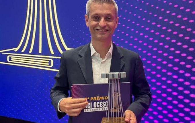 Jornalista da Peperi conquista Prêmio ACI Ocesc de Jornalismo