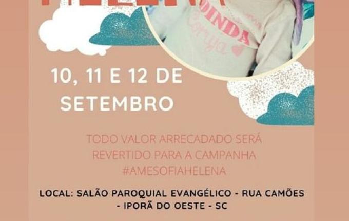 Comunidade de Iporã do Oeste e região pode contribuir com doações para bazar em prol da Sofia Helena