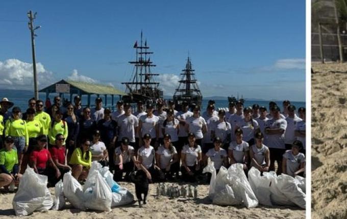 Milhares de bitucas de cigarro são flagradas em praia dos argentinos em Florianópolis