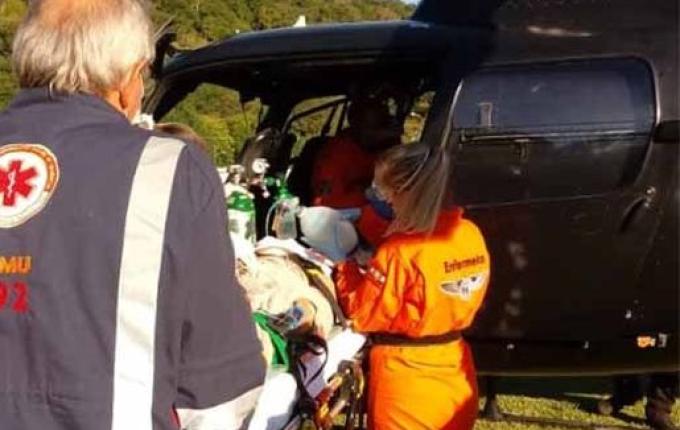 Idoso é atendido pelo Saer/Fron após cair de altura de sete metros