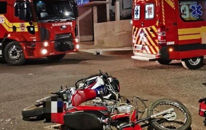 Colisão frontal entre motos deixa um ferido em Iporã do Oeste